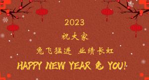 時(shí)間流逝的腳步，擋不住我們對過去的回望， 遠(yuǎn)方未知的艱苦，奪不走我們對前程的向往。 2023，祝大家兔飛猛進(jìn)  業(yè)績長虹！